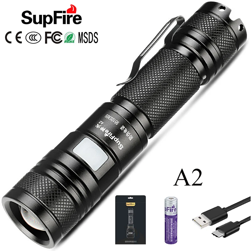 SupFire Flashlight Linterna LED Torch T6 2000lm Zoomable Lanterna 5 Modes A2 USB 18650 Flash Light Emergency Lights BBQ Light
SupFire Flashlight Linterna LED Torch T6 2000lm Zoomable Lanterna 5 Modes A2 USB 18650 Flash Light Emergency Lights BBQ Light