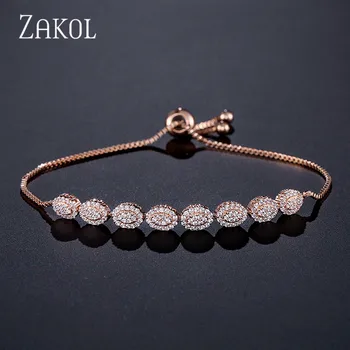 ZAKOL Trendy Oval Zirconia Crystal Friendship Adjustable Bracelet for Women Rose Gold Color Wedding Party Jewelry FSBP2061
ZAKOL Trendy Oval Zirconia Crystal Friendship Adjustable Bracelet for Women Rose Gold Color Wedding Party Jewelry FSBP2061