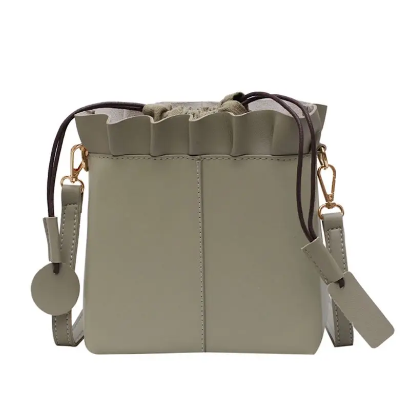 Sweet Fashion Lady Single Shoulder Bags Diagonal Package Spring Summer Curling Ruffled Lace Drawstring Small Bucket Bag
Sweet Fashion Lady Single Shoulder Bags Diagonal Package Spring Summer Curling Ruffled Lace Drawstring Small Bucket Bag