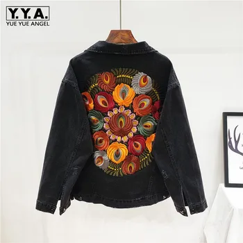 Street Denim Coat Women Vintage Embroidery Loose Single Breasted Cowgirl Jacket 2020 New Black Blue Casual Boyfriend Outerwear 
Street Denim Coat Women Vintage Embroidery Loose Single Breasted Cowgirl Jacket 2020 New Black Blue Casual Boyfriend Outerwear