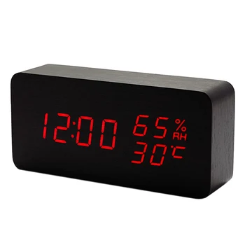 Digital Wood Alarm Clock LED Display Voice Control Time Date Temperature Display LHB99
Digital Wood Alarm Clock LED Display Voice Control Time Date Temperature Display LHB99