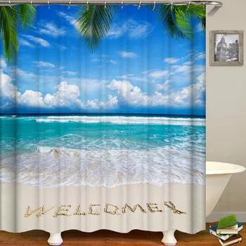 180*180cm Bathroom Shower Curtain Seaside Scenery Printed Blackout Curtains for Bath Waterproof Mildew-proof Bathroom Curtain
180*180cm Bathroom Shower Curtain Seaside Scenery Printed Blackout Curtains for Bath Waterproof Mildew-proof Bathroom Curtain