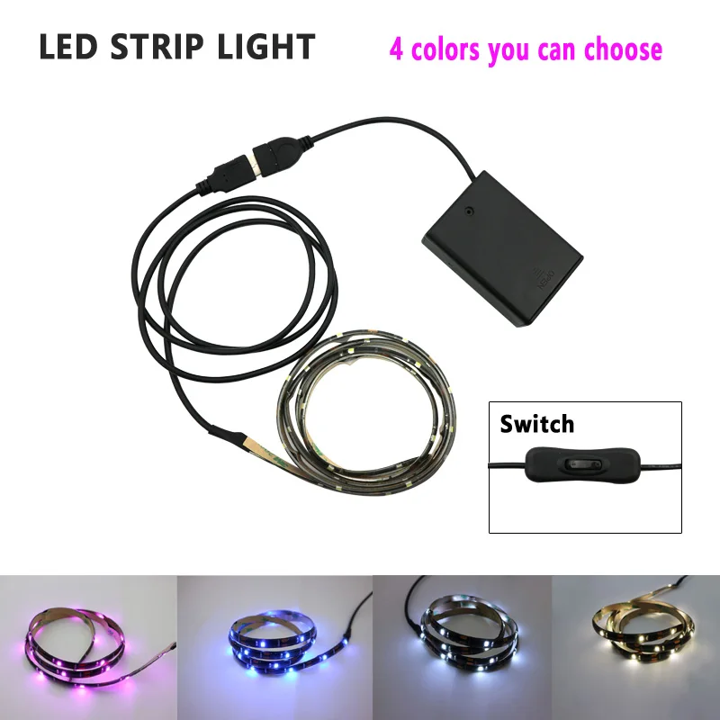 Battery Operated LED Strip Lights - 2019 single color USB LED Light Strip Kit with 3.3FT/1M SMD 3528 IP65 Super Bright Strip
Battery Operated LED Strip Lights - 2019 single color USB LED Light Strip Kit with 3.3FT/1M SMD 3528 IP65 Super Bright Strip