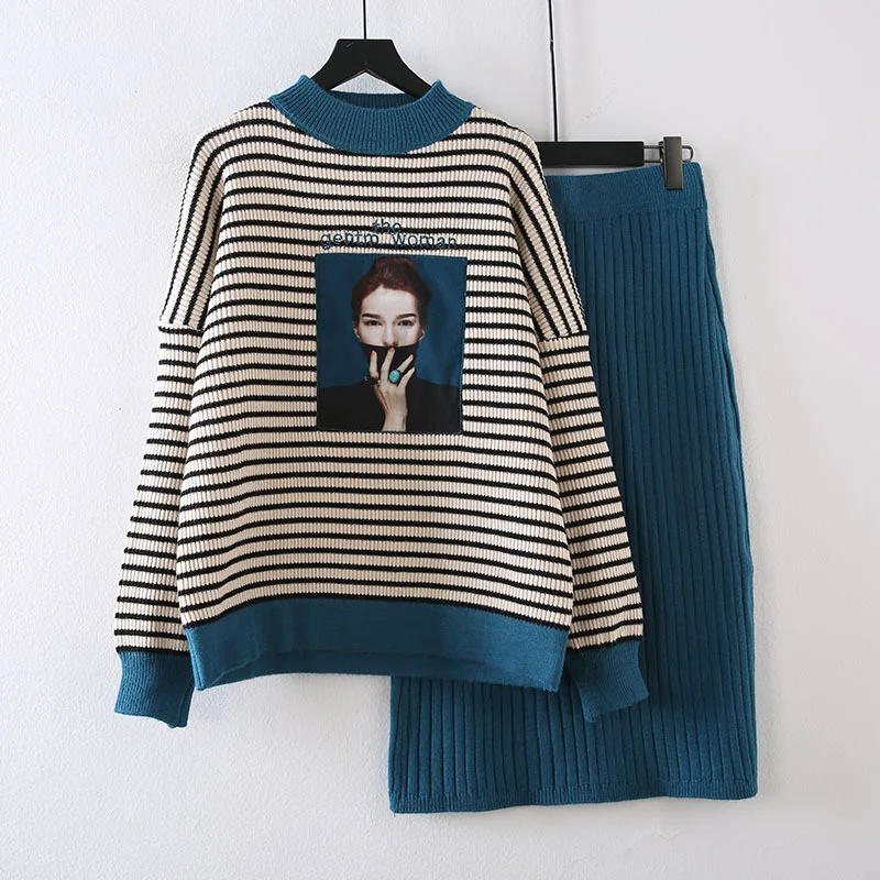 2019 Autumn And Winter New Style Stripes Sweater Slit Sheath Skirt Two-Piece Set Elegant Western Style Knitted Mesh Red Set
2019 Autumn And Winter New Style Stripes Sweater Slit Sheath Skirt Two-Piece Set Elegant Western Style Knitted Mesh Red Set