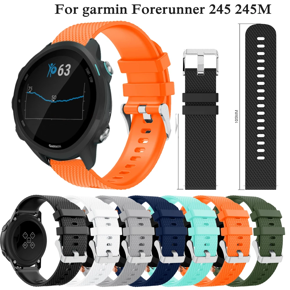 20mm soft Silicone Watch Band Strap for Garmin Forerunner 245M 245 Smart Watch Bracelet Sport Replacement Wristband Strap Correa
20mm soft Silicone Watch Band Strap for Garmin Forerunner 245M 245 Smart Watch Bracelet Sport Replacement Wristband Strap Correa