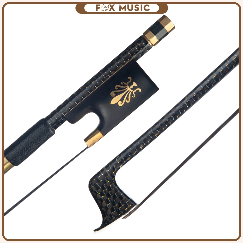 Advanced 4/4 Violin Fiddle Bow Golden Silk Braided Carbon Fiber Round Stick Ebony Frog Black Horsehair
Advanced 4/4 Violin Fiddle Bow Golden Silk Braided Carbon Fiber Round Stick Ebony Frog Black Horsehair