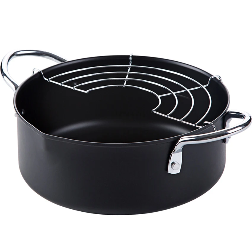 Tempura Fryer Pot Iron Medical Stone Coating Deep Fry Pan with Drainer, 20 cm Milk Pot Kitchen Cookware for Induction Cooker
Tempura Fryer Pot Iron Medical Stone Coating Deep Fry Pan with Drainer, 20 cm Milk Pot Kitchen Cookware for Induction Cooker