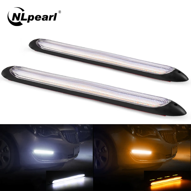 NLpearl 2x DRL Led Daytime Running Light Waterproof Universal LED Strip Car Light 12V Sequential Turn Signal Light White Yellow
NLpearl 2x DRL Led Daytime Running Light Waterproof Universal LED Strip Car Light 12V Sequential Turn Signal Light White Yellow