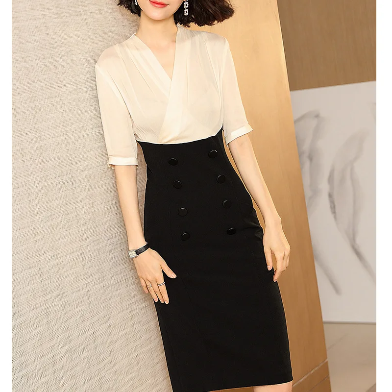 V-neck Dress 2019 Summer Joint High-End Goddess-Style Elegant High-waisted Slimming One-step Skirt
V-neck Dress 2019 Summer Joint High-End Goddess-Style Elegant High-waisted Slimming One-step Skirt