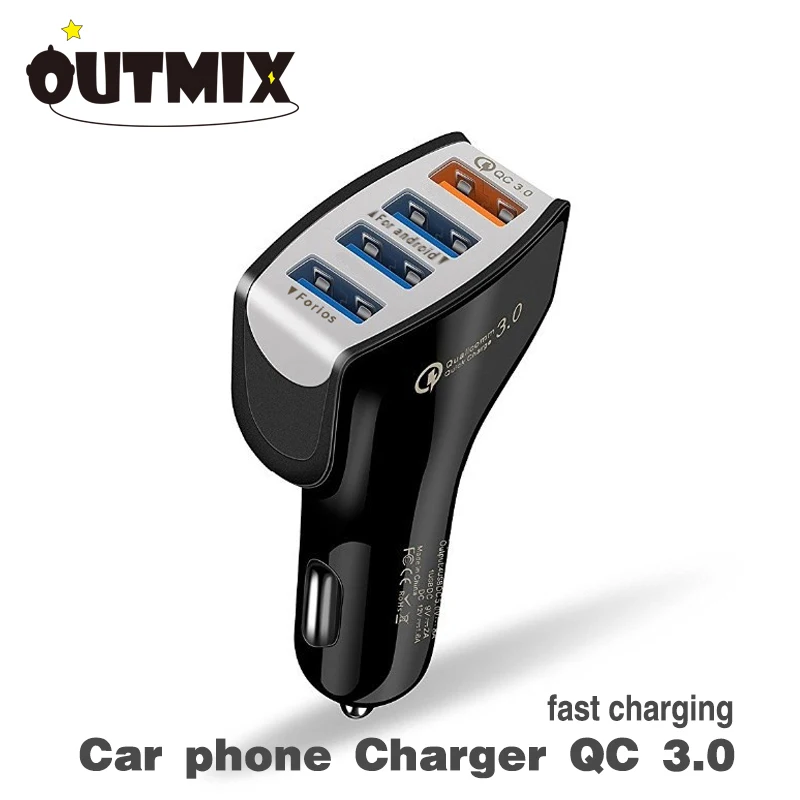 OUTMIX Car Charger Quick Charge QC 3.0 Car-Charger 4 Ports Fast Car phone Charger Phone Car USB Charger for Huawei Xiaomi iPhone
OUTMIX Car Charger Quick Charge QC 3.0 Car-Charger 4 Ports Fast Car phone Charger Phone Car USB Charger for Huawei Xiaomi iPhone