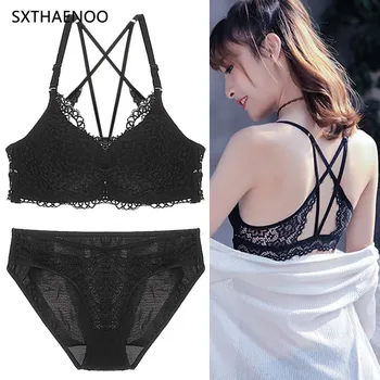 SXTHAENOO Glamorous Lace Bra Set Small Chest Gather Sexy Underwire Underwear Set Woman Medium Thick Front Buckle Bra Set 
SXTHAENOO Glamorous Lace Bra Set Small Chest Gather Sexy Underwire Underwear Set Woman Medium Thick Front Buckle Bra Set