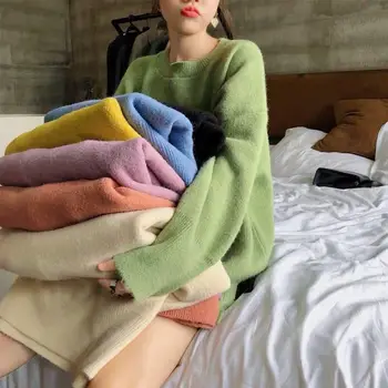 Women's Korea Fashion Candy Colors Knitted Sweater O-neck Female Casual Long Sleeve Pullover Ladies Sweet Jumper
Women's Korea Fashion Candy Colors Knitted Sweater O-neck Female Casual Long Sleeve Pullover Ladies Sweet Jumper