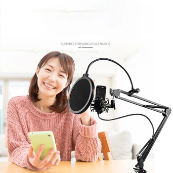 Condenser Microphone Mic Suspension Arm Stand and Table Mounting Clamp Kit Live Broadcast Bracket for Broadcasting Room
Condenser Microphone Mic Suspension Arm Stand and Table Mounting Clamp Kit Live Broadcast Bracket for Broadcasting Room