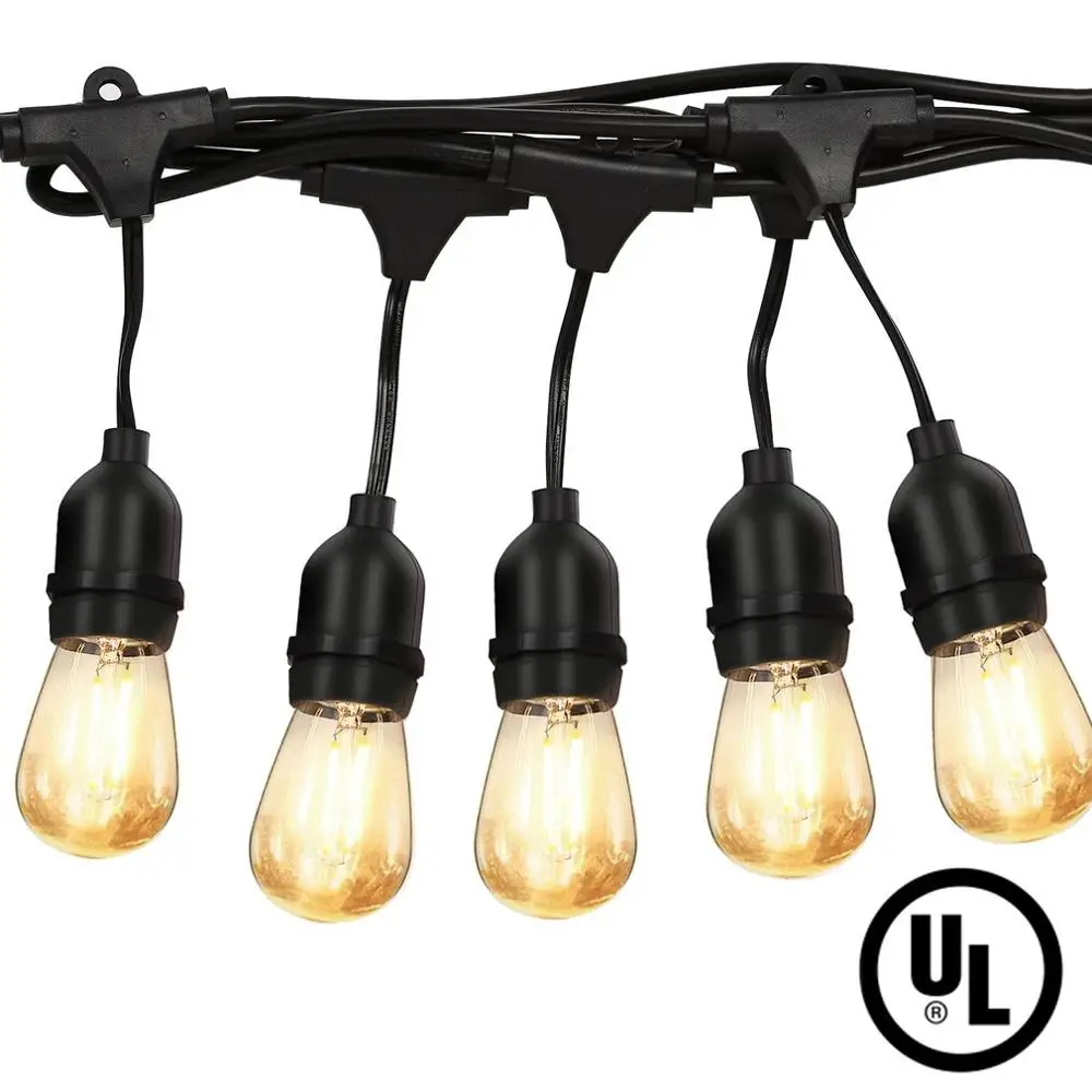 48FT LED String Lights 15 LED S14 Bulbs Hanging Sockets Weatherproof UL-listed Perfect Patio & Party Lights Warm White
48FT LED String Lights 15 LED S14 Bulbs Hanging Sockets Weatherproof UL-listed Perfect Patio & Party Lights Warm White