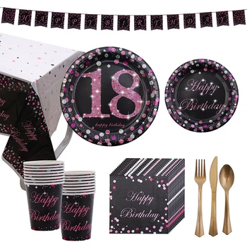 18 Year Old Happy Birthday Banner DIY PhotoBooth Disposable Tableware Cups Napkins Anniversary Adult Birthday Party Decoration
18 Year Old Happy Birthday Banner DIY PhotoBooth Disposable Tableware Cups Napkins Anniversary Adult Birthday Party Decoration