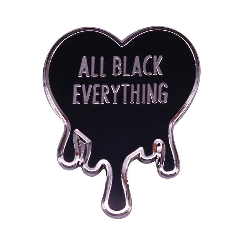 Булавка Все черные является трибуной нашему любимому цвету на все время |