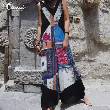 Celmia Vintage Women's Jumpsuits 2020 Summer Printed Long Wide Leg Overalls V Neck Sleeveless Casual Loose Pantalon Kaftan S-5XL
Celmia Vintage Women's Jumpsuits 2020 Summer Printed Long Wide Leg Overalls V Neck Sleeveless Casual Loose Pantalon Kaftan S-5XL