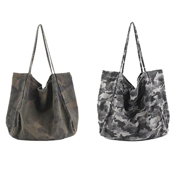 Fashion Camouflage Casual Simple Women's Handbag Large Capacity Travel Denim Shoulder Bag Shopping Bag 
Fashion Camouflage Casual Simple Women's Handbag Large Capacity Travel Denim Shoulder Bag Shopping Bag