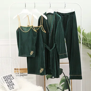 Novelty Sleepwear Women Sexy Intimate Lingerie Autumn Nightgown Pink Long Sleeve Warm 4PCS Pajamas Suit Home Clothing Nightwear
Novelty Sleepwear Women Sexy Intimate Lingerie Autumn Nightgown Pink Long Sleeve Warm 4PCS Pajamas Suit Home Clothing Nightwear