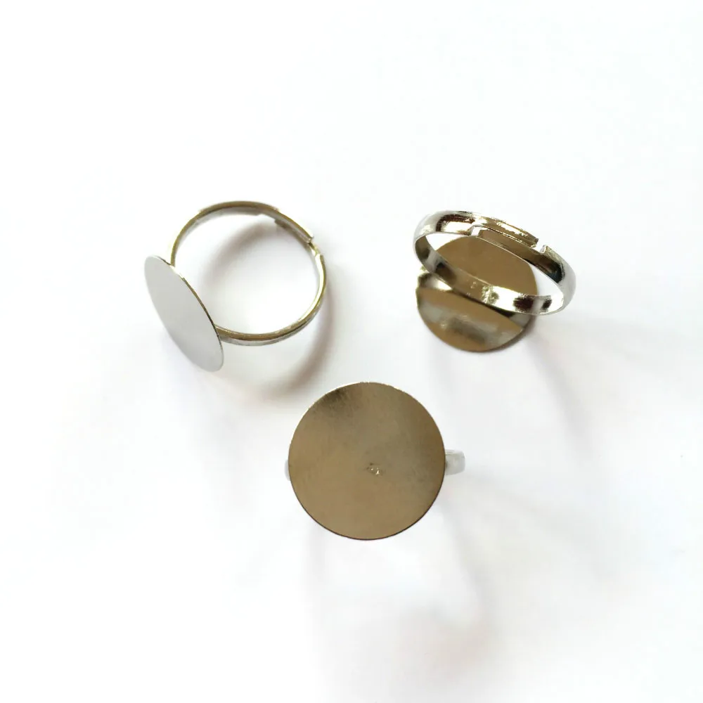 10pcs 15mm Silver Plated Ring Setting Round Glass Cabochon Base Adjustable Cameo Blanks Supplies for Jewelry J-001
10pcs 15mm Silver Plated Ring Setting Round Glass Cabochon Base Adjustable Cameo Blanks Supplies for Jewelry J-001
