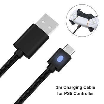 For Sony PS5 Controller Charging Cable 3M USB Type-C Wireless Controller Charging Cable Gaming Joystick Cord for PS5/ Switch Pro
For Sony PS5 Controller Charging Cable 3M USB Type-C Wireless Controller Charging Cable Gaming Joystick Cord for PS5/ Switch Pro