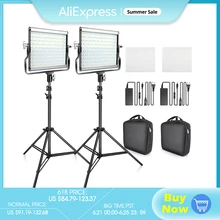 Travor Dimmable Bi-color 2set LED Video Light Kit with U Bracket 3200K-5600K CRI96 and Bag for Studio Photography Video Shooting Travor Dimmable Bi-color 2set LED Video Light Kit with U Bracket 3200K-5600K CRI96 and Bag for Studio Photography Video Shooting