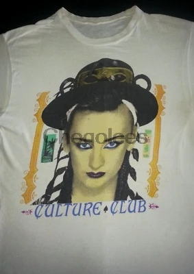 Vintage Culture Club Shirt BOY George 1984 New Wave Soft Thin Band F768 |