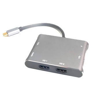 USB C to HDMI VGA Hub 6 in 1 Type C Hub Adapter with 4K HDMI VGA USB 2.0 Charging Power 60W PD for PC Laptop
USB C to HDMI VGA Hub 6 in 1 Type C Hub Adapter with 4K HDMI VGA USB 2.0 Charging Power 60W PD for PC Laptop