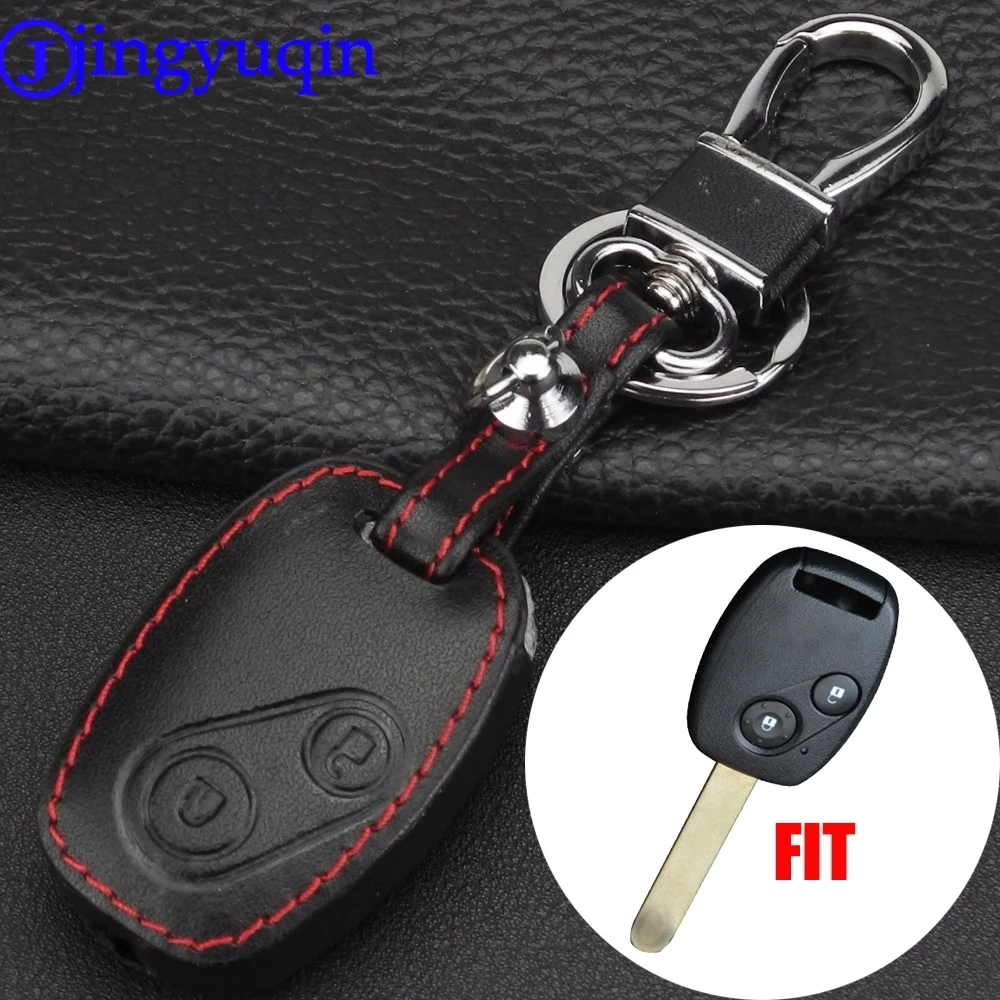 Кожаный чехол для брелка jingyuqin с двумя кнопками Honda Civic Fit Freed StepWGN|2 button|honda civic casekey