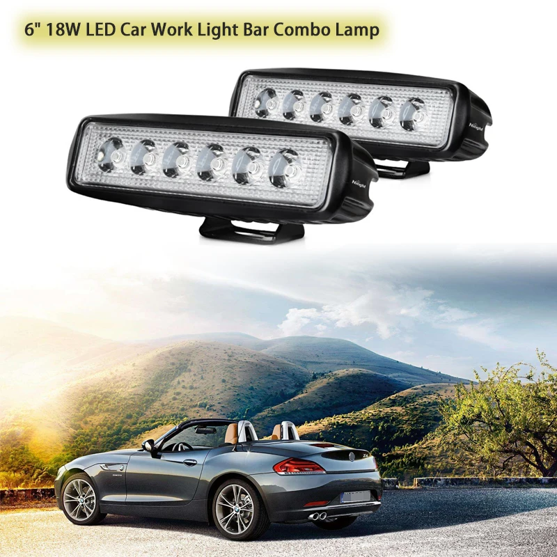 6" 18W Led Work Light Bar Combo Adjustable Lamp 4x4 4WD 6000K Spot Flood Driving Fog Offroad Lights Car Boat SUV ATV Motorcycle
6" 18W Led Work Light Bar Combo Adjustable Lamp 4x4 4WD 6000K Spot Flood Driving Fog Offroad Lights Car Boat SUV ATV Motorcycle