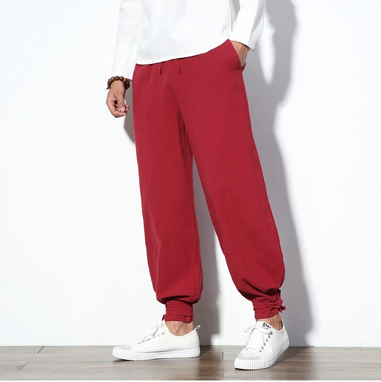 Sinicism Store 5XL Cotton Linen Harem Pants Men Jogger Pants Male Trousers Chinese Traditional Cloths Belts Plus Size Sinicism Store 5XL Cotton Linen Harem Pants Men Jogger Pants Male Trousers Chinese Traditional Cloths Belts Plus Size