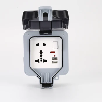 Height IP66 Weatherproof Waterproof Outdoor Box Wall Power Socket 1 Gang Universal / British Standard Switched Outlet With Neon
Height IP66 Weatherproof Waterproof Outdoor Box Wall Power Socket 1 Gang Universal / British Standard Switched Outlet With Neon