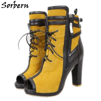 Sorbern Block Heel Ankle Boots For Women Peep Toe Chunky Heel Shoes Ankle Heels Boots Plus Size For Crossdresser Guys Booties
Sorbern Block Heel Ankle Boots For Women Peep Toe Chunky Heel Shoes Ankle Heels Boots Plus Size For Crossdresser Guys Booties