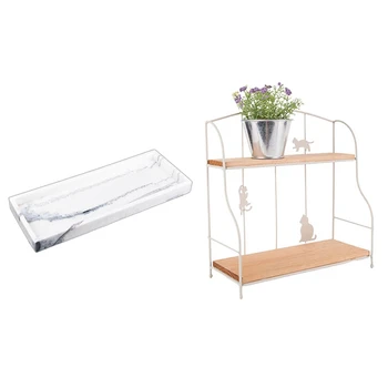 1 Pcs Marble Pattern Storage Tray Resin Jewelry Display Plate Tray & 1 Pcs Double Tier Iron Shelf Kitchen Tools Holder
1 Pcs Marble Pattern Storage Tray Resin Jewelry Display Plate Tray & 1 Pcs Double Tier Iron Shelf Kitchen Tools Holder