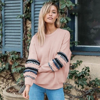 2019 Fashion Women Sweatshirts Patchwork Long Sleeve Jumper Womens Pullover Top Women O-Neck Sweatshirts
2019 Fashion Women Sweatshirts Patchwork Long Sleeve Jumper Womens Pullover Top Women O-Neck Sweatshirts