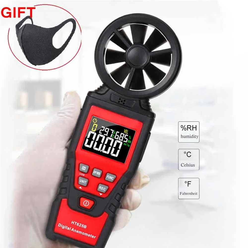 HT625 4-in-1 Anemometer Temperature Humidity Handheld Anemometer Can Measure Wind Speed Air Volume High-definition Display
HT625 4-in-1 Anemometer Temperature Humidity Handheld Anemometer Can Measure Wind Speed Air Volume High-definition Display