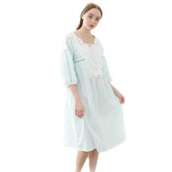 Night Skirt Female Spring and Summer Seven-point Sleeves Thin Section Sweet Embroidered Cotton Home Clothes Long Fairy Skirt
Night Skirt Female Spring and Summer Seven-point Sleeves Thin Section Sweet Embroidered Cotton Home Clothes Long Fairy Skirt