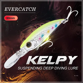 Evercatch Kelpy 5g/60mm minnow shad suspending deep diving crankbaits rattlin jerkbait floating fishing wobblers for bass pike
Evercatch Kelpy 5g/60mm minnow shad suspending deep diving crankbaits rattlin jerkbait floating fishing wobblers for bass pike