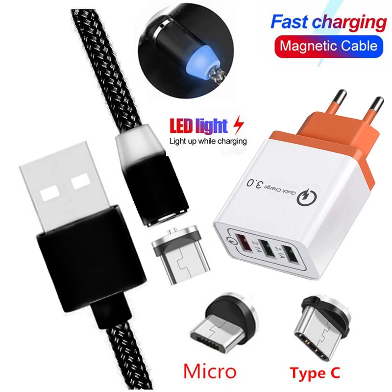 Magnetic USB Type C Micro USB LED Cable For Samsung S8 S9 S10 Plus Note 10 9 8 LG G2 G3 G4 G5 G6 G7 3.0 Fast Charge Charger
Magnetic USB Type C Micro USB LED Cable For Samsung S8 S9 S10 Plus Note 10 9 8 LG G2 G3 G4 G5 G6 G7 3.0 Fast Charge Charger
