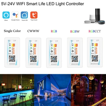 Smart Life APP 5-24V Wifi Single color/CCT/RGB/RGBWW/RGBCCT Smart Light Strip Controller Smart Home work with Alexa Google Home
Smart Life APP 5-24V Wifi Single color/CCT/RGB/RGBWW/RGBCCT Smart Light Strip Controller Smart Home work with Alexa Google Home
