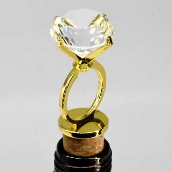 Elegant Gold Shiny Diamond Ring Shaped Red Wine Champagne Wine Bottle Stopper Valentines Wedding Gifts for women Wine Stopper 
Elegant Gold Shiny Diamond Ring Shaped Red Wine Champagne Wine Bottle Stopper Valentines Wedding Gifts for women Wine Stopper