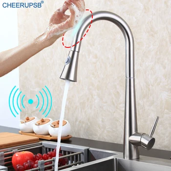 Smart Kitchen Sink Automatic Touch Sensing Faucet Pull Out Spring Tap Hot Cold Water Mixer Sensor Crane Sensitive Inductive Taps
Smart Kitchen Sink Automatic Touch Sensing Faucet Pull Out Spring Tap Hot Cold Water Mixer Sensor Crane Sensitive Inductive Taps