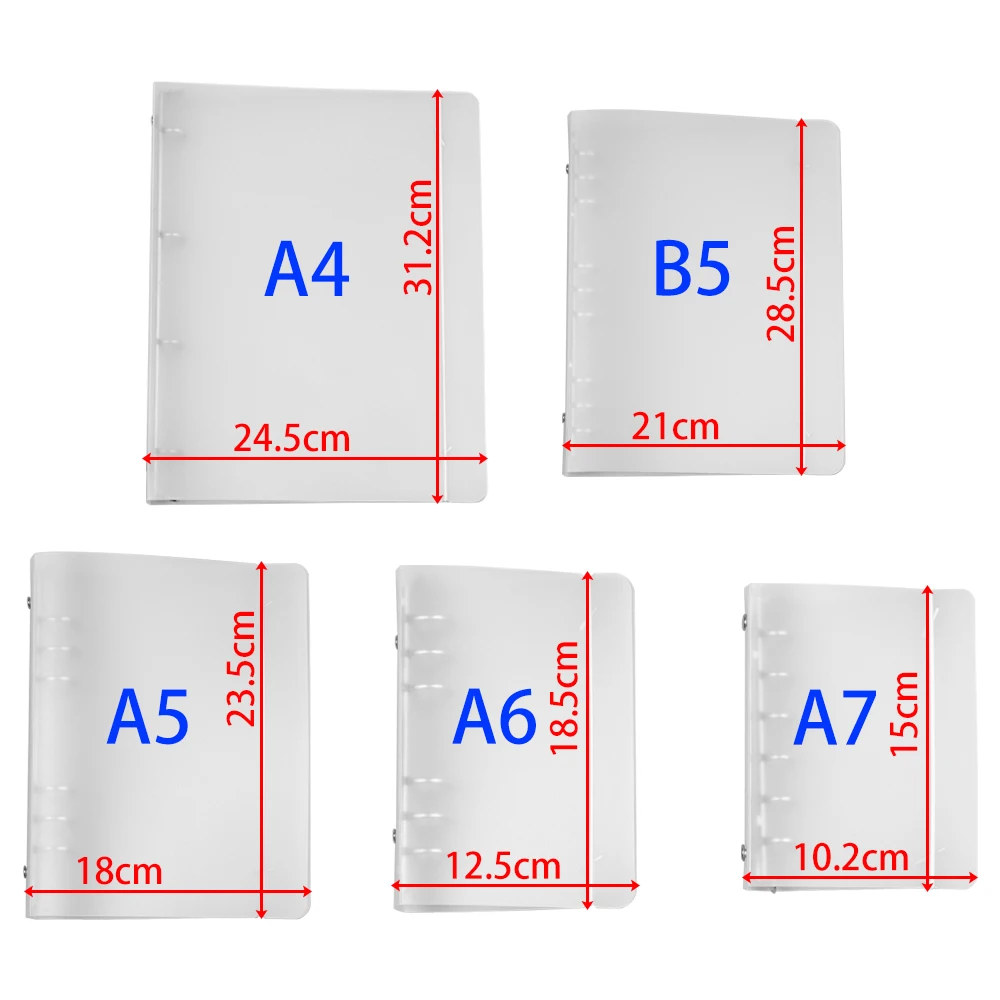 1pc matte transparent a4/b5/a5/a6/a7 loose-leaf notebook case