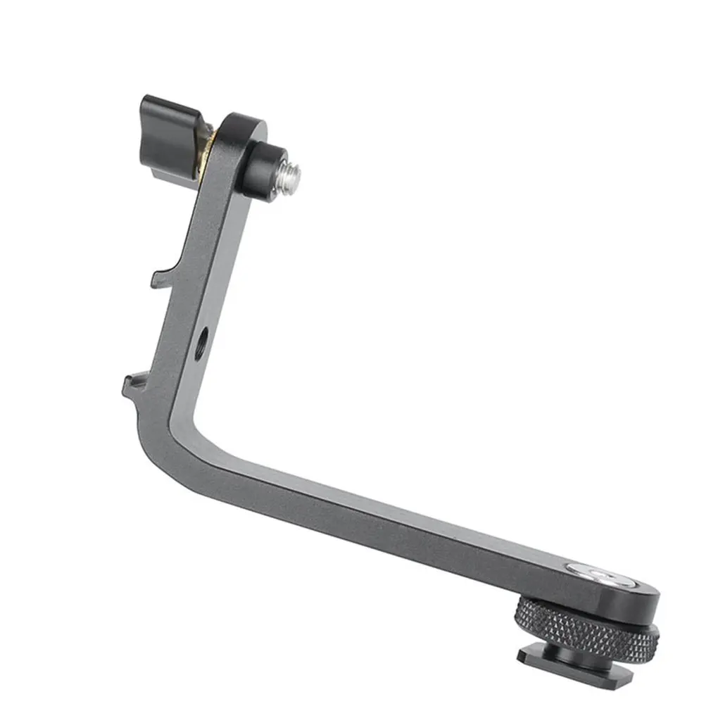 Mic Stand L Bracket Camera Handle Grip for Monitor Gimbal LED Video Light Microphone Mount with 2 Cold Shoe for DSLR Camera
Mic Stand L Bracket Camera Handle Grip for Monitor Gimbal LED Video Light Microphone Mount with 2 Cold Shoe for DSLR Camera