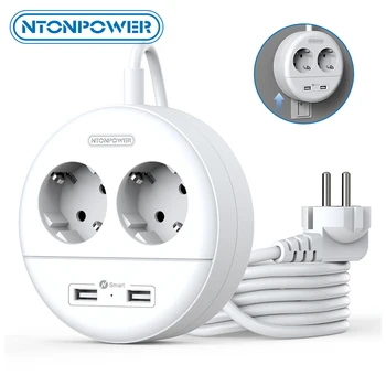 NTONPOWER Travel USB Power Strip Wall Mounted Network Filter with 2 AC 2 USB Extension Socket EU Plug Portable charging station
NTONPOWER Travel USB Power Strip Wall Mounted Network Filter with 2 AC 2 USB Extension Socket EU Plug Portable charging station