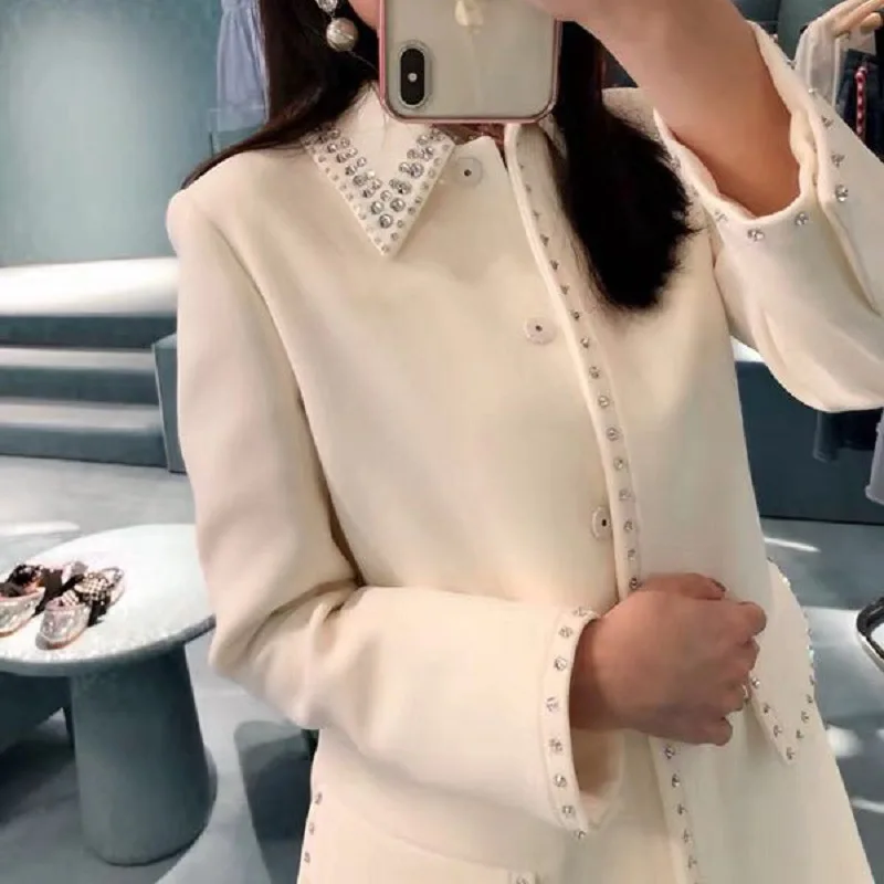 2019 Spring New Style Korean-style Loose-Fit Versatile Mid-length Beads Diamond Set Long Sleeve Coat Trench Coat Women's
2019 Spring New Style Korean-style Loose-Fit Versatile Mid-length Beads Diamond Set Long Sleeve Coat Trench Coat Women's
