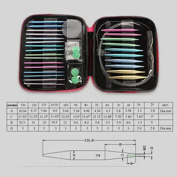 13 Sizes/Set Interchangeable Aluminum Circular Knitting Needle Sets 2.75mm-10mm New AIA99
13 Sizes/Set Interchangeable Aluminum Circular Knitting Needle Sets 2.75mm-10mm New AIA99