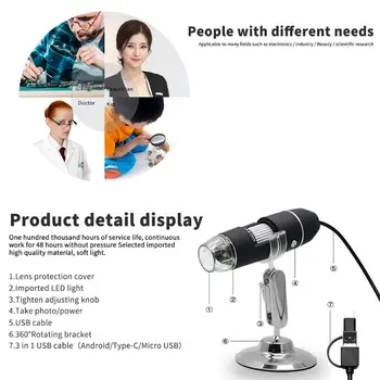 2MP 3in1 USB Type-C Micro-USB 1000X Microscope Camera 1080p Video for Smart Phone OSX Windows PC Computer
2MP 3in1 USB Type-C Micro-USB 1000X Microscope Camera 1080p Video for Smart Phone OSX Windows PC Computer