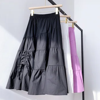 Cotton Irregular Drawstring Women Skirt Solid Loose Elastic High Waist Female Long Skirts Spring Summer Fashion Ladies Bottom
Cotton Irregular Drawstring Women Skirt Solid Loose Elastic High Waist Female Long Skirts Spring Summer Fashion Ladies Bottom