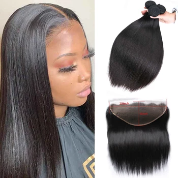Sapphire Straight Human Hair 3 Bundles With Frontal Closure Pre Plucked Brazilian Straight Human Hair Bundles With 13*6 Frontal
Sapphire Straight Human Hair 3 Bundles With Frontal Closure Pre Plucked Brazilian Straight Human Hair Bundles With 13*6 Frontal